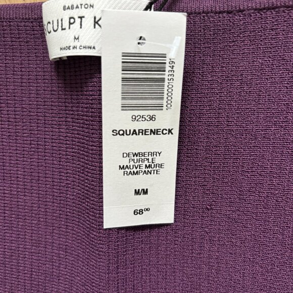 Babaton Sculpt Knit Squareneck Top in Dewberry - Picture 4 of 4